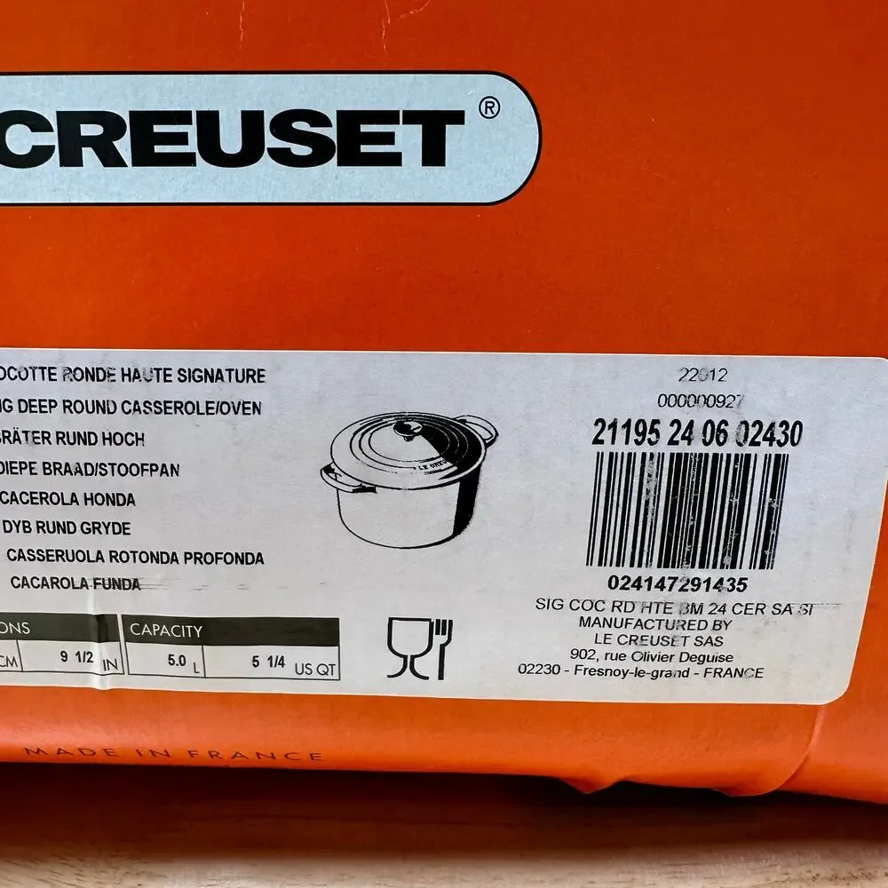 Le Creuset Enameled Cast Iron Signature Deep Round Oven, 5.25qt., Cerise NIB